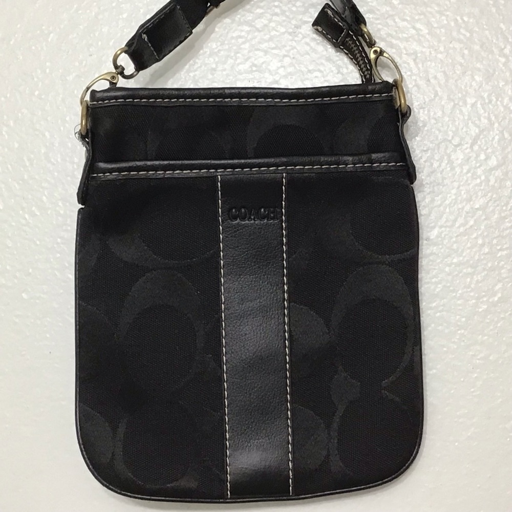 COACH Black Logo Crossbody with adjustable Strap